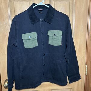 Spitfire Jacket Mens Small Wheels Bighead Snap Lightweight Black The End Logo